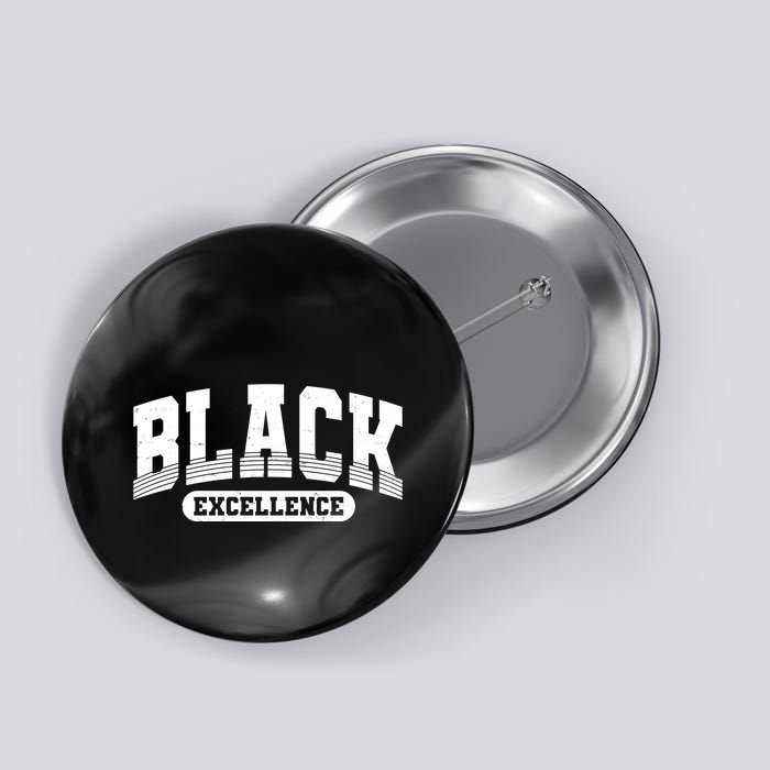 Sporty Varsity Style Black Excellence Button