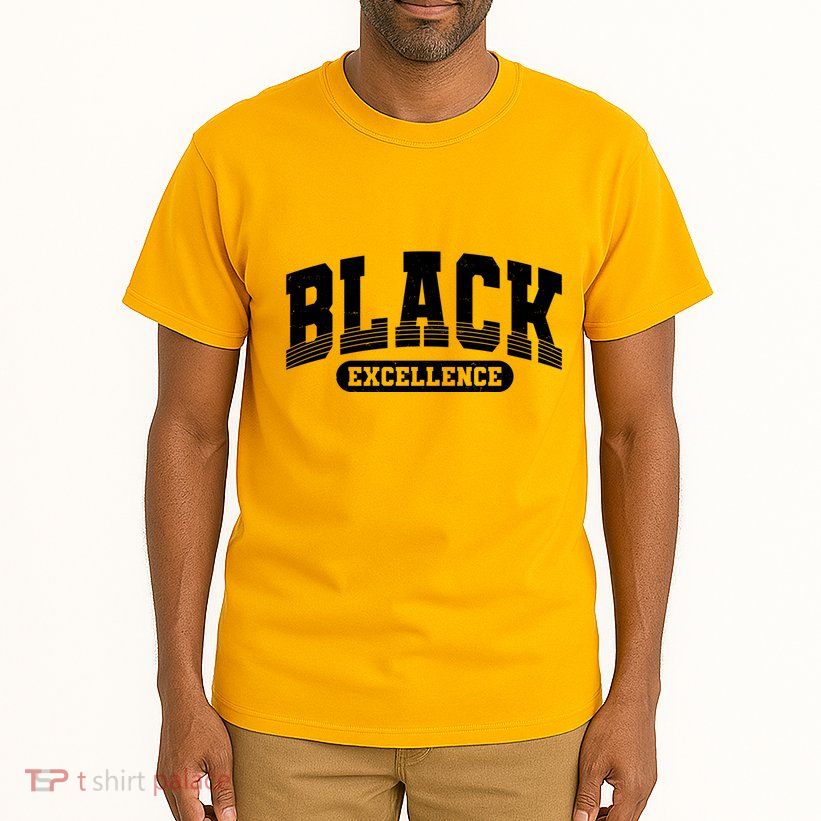Sporty Varsity Style Black Excellence Tall T-Shirt