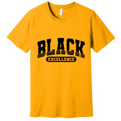 Sporty Varsity Style Black Excellence Premium T-Shirt