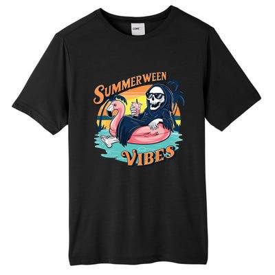 Summerween Vibes Skeleton Flamingo Float Summer Halloween Tall Fusion ChromaSoft Performance T-Shirt