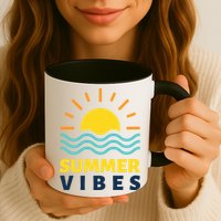 Summer Vibes Sunset Ocean Mug