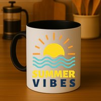 Summer Vibes Sunset Ocean Mug