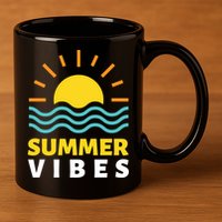 Summer Vibes Sunset Ocean 11oz C Handle Ceramic Mug