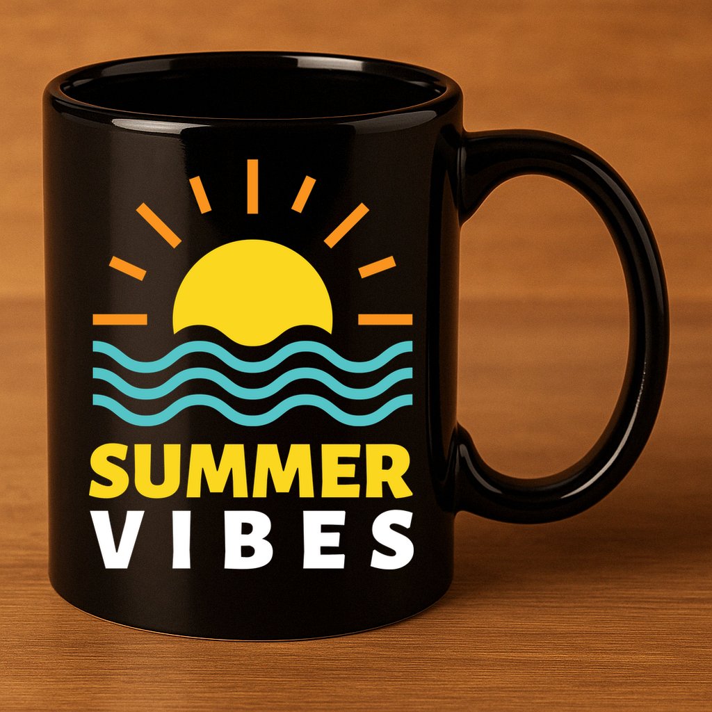 Summer Vibes Sunset Ocean 11oz C Handle Ceramic Mug