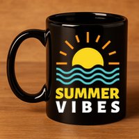Summer Vibes Sunset Ocean 11oz C Handle Ceramic Mug
