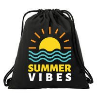 Summer Vibes Sunset Ocean Drawstring Bag