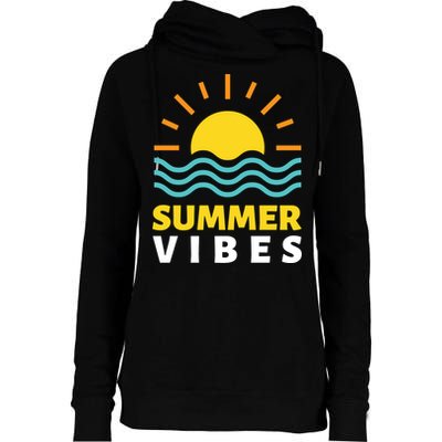 Summer Vibes Sunset Ocean Womens Funnel Neck Pullover Hood