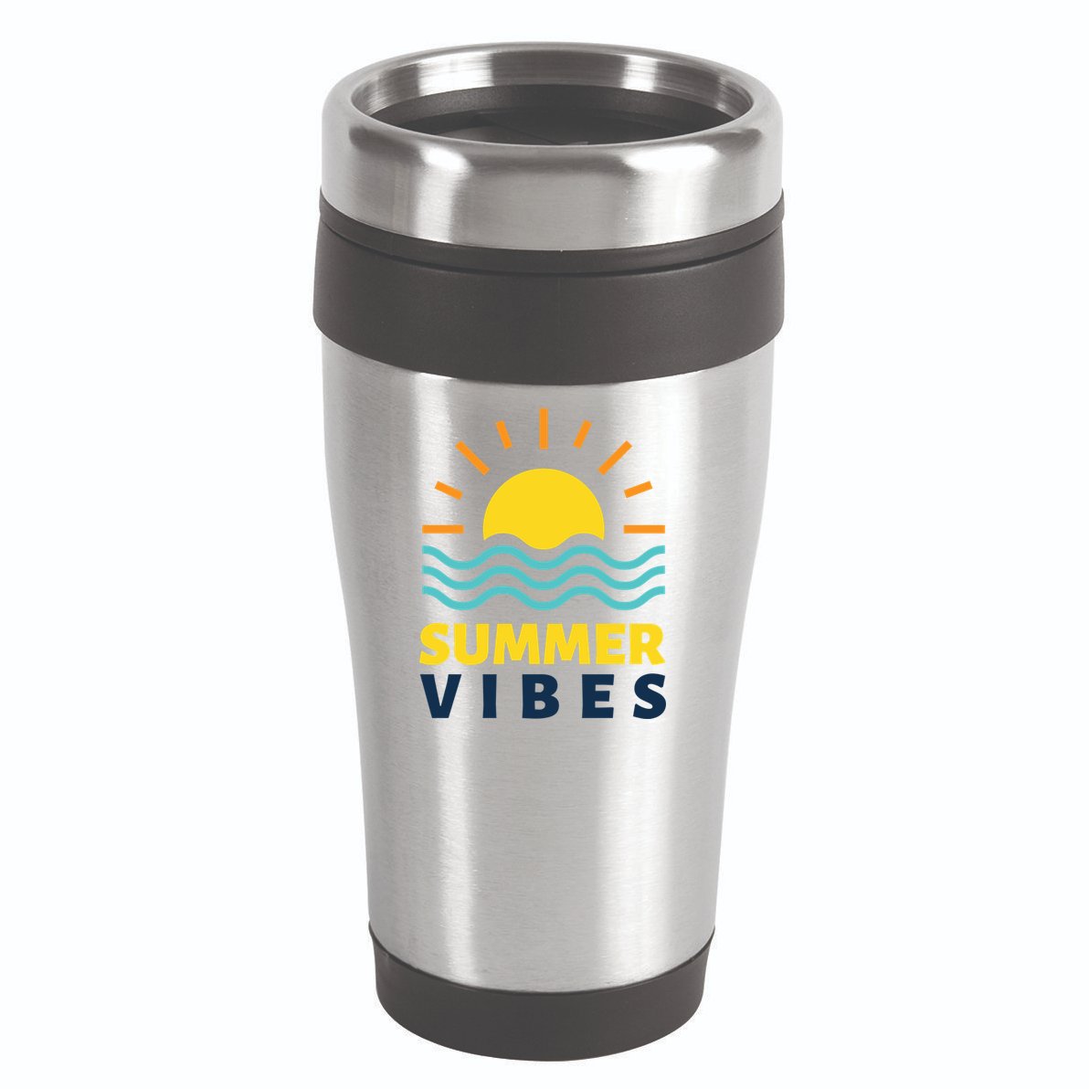 Summer Vibes Sunset Ocean 16oz Travel Tumbler