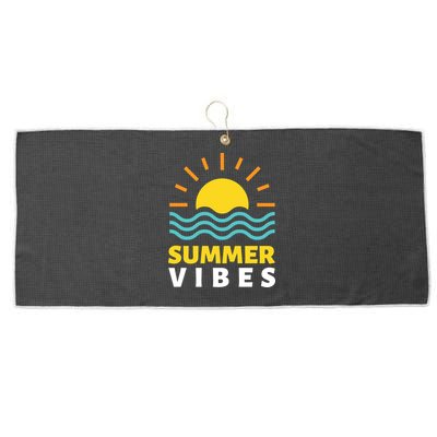 Summer Vibes Sunset Ocean Large Microfiber Waffle Golf Towel