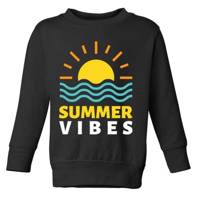 Summer Vibes Sunset Ocean Toddler Sweatshirt
