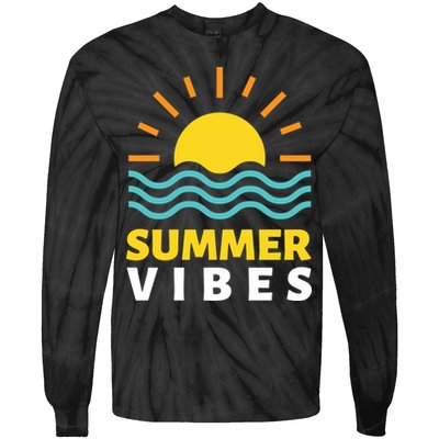 Summer Vibes Sunset Ocean Tie-Dye Long Sleeve Shirt