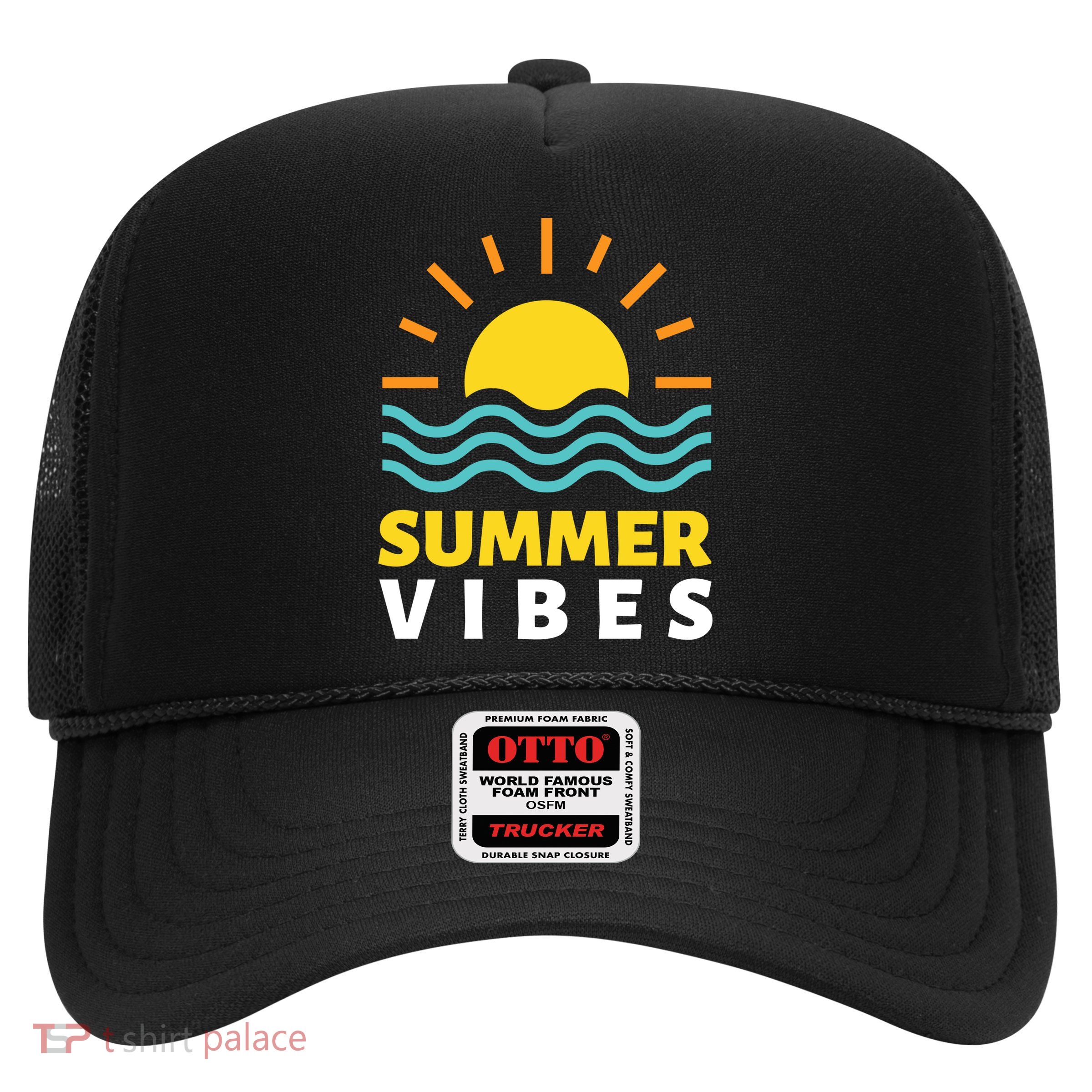 Summer Vibes Sunset Ocean Trucker Hat