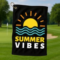 Summer Vibes Sunset Ocean Golf Towel