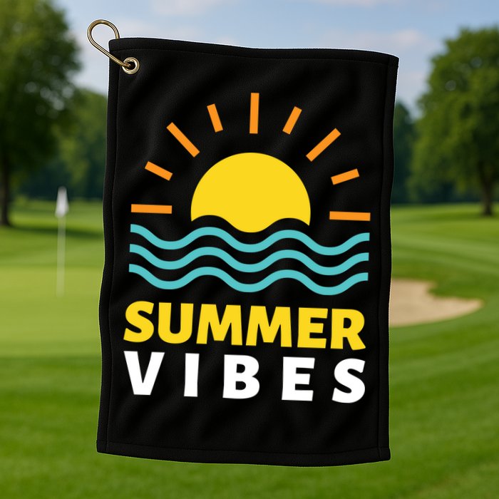 Summer Vibes Sunset Ocean Golf Towel