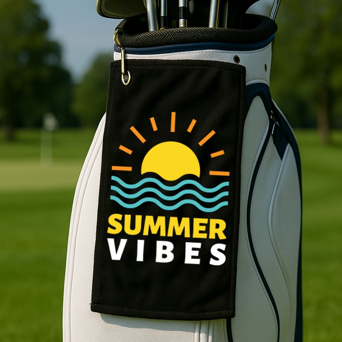 Summer Vibes Sunset Ocean Golf Towel