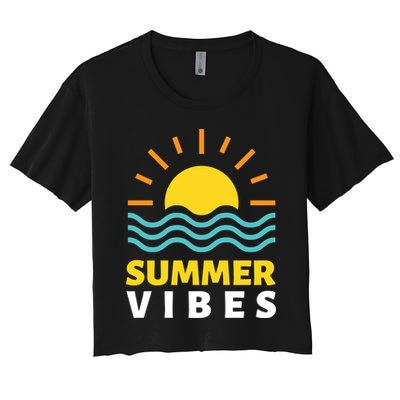 Summer Vibes Sunset Ocean Crop Top