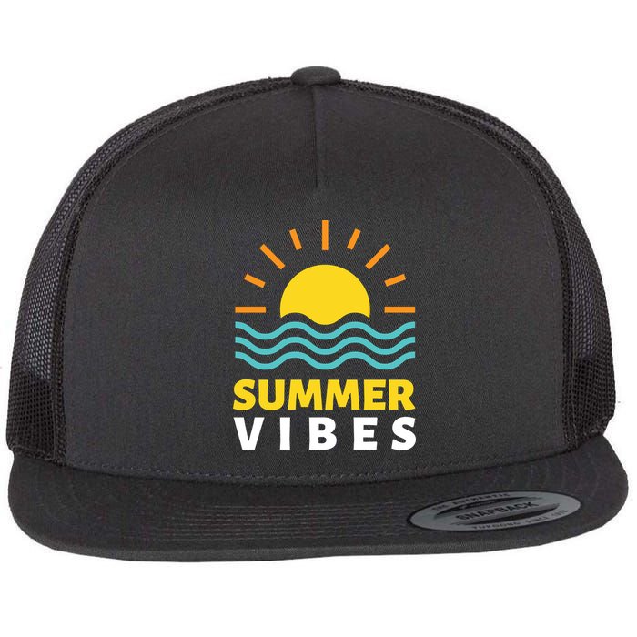Summer Vibes Sunset Ocean Flatbill Hat