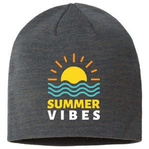 Summer Vibes Sunset Ocean Sustainable Beanie