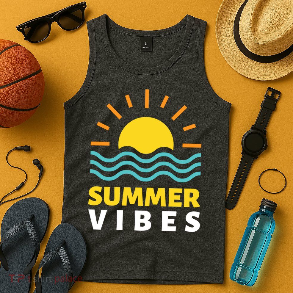 Summer Vibes Sunset Ocean Tank Top