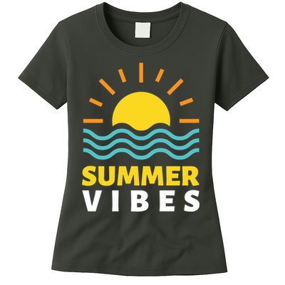 Summer Vibes Sunset Ocean Womens T-Shirt