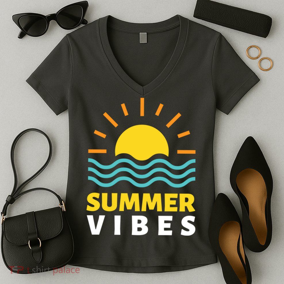 Summer Vibes Sunset Ocean Women's V-Neck T-Shirt