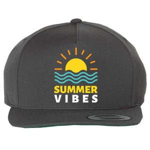 Summer Vibes Sunset Ocean Wool Snapback Cap