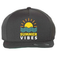 Summer Vibes Sunset Ocean Wool Snapback Cap