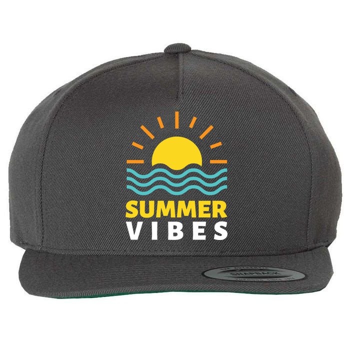 Summer Vibes Sunset Ocean Wool Snapback Cap