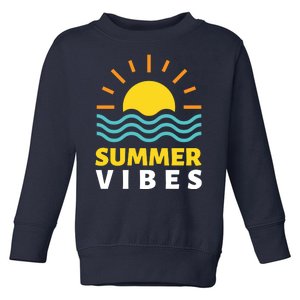 Summer Vibes Sunset Ocean Toddler Sweatshirt