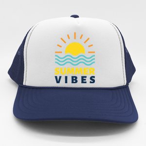 Summer Vibes Sunset Ocean Trucker Hat