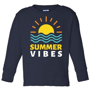 Summer Vibes Sunset Ocean Toddler Long Sleeve Shirt