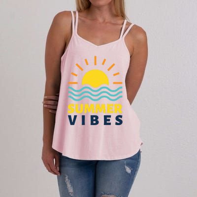 Summer Vibes Sunset Ocean Women's Strappy Tank