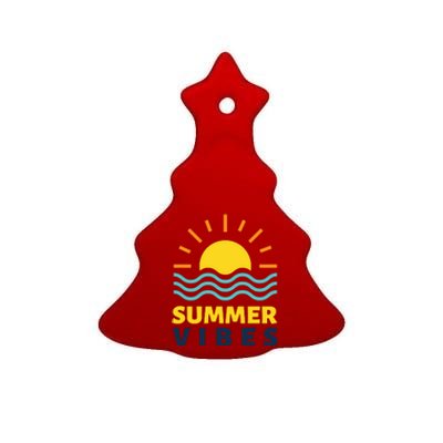 Summer Vibes Sunset Ocean Ceramic Tree Ornament