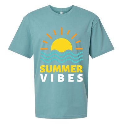Summer Vibes Sunset Ocean Sueded Cloud Jersey T-Shirt
