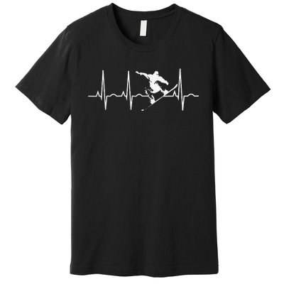 Snowboarder vintage Snowboarding Heartbeat Premium T-Shirt