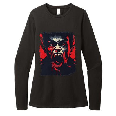 Scary Vampire Womens CVC Long Sleeve Shirt