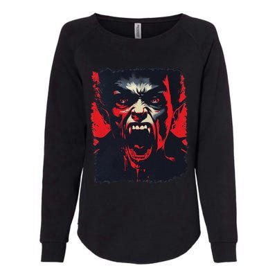 Scary Vampire Womens California Wash Sweatshirt