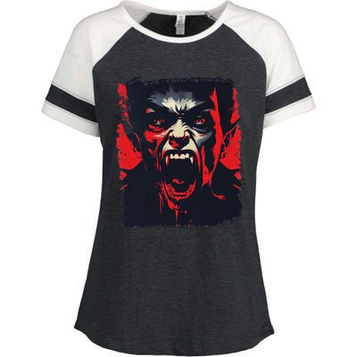 Scary Vampire Enza Ladies Jersey Colorblock Tee