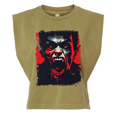 Scary Vampire Garment-Dyed Women's Muscle Tee