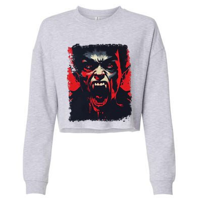 Scary Vampire Cropped Pullover Crew