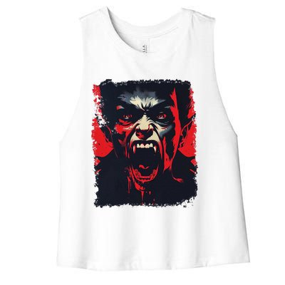 Scary Vampire Women's Racerback Cropped Tank