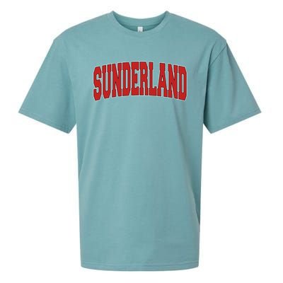 Sunderland Varsity Style Vintage Retro Uk Sports Gift Sueded Cloud Jersey T-Shirt