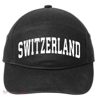 Switzerland Vintage Sports Design 7-Panel Snapback Hat