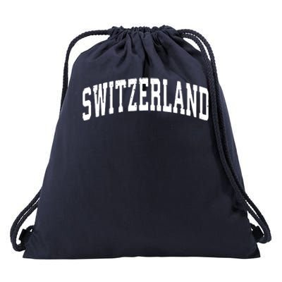 Switzerland Vintage Sports Design Drawstring Bag