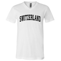 Switzerland Vintage Sports Design V-Neck T-Shirt