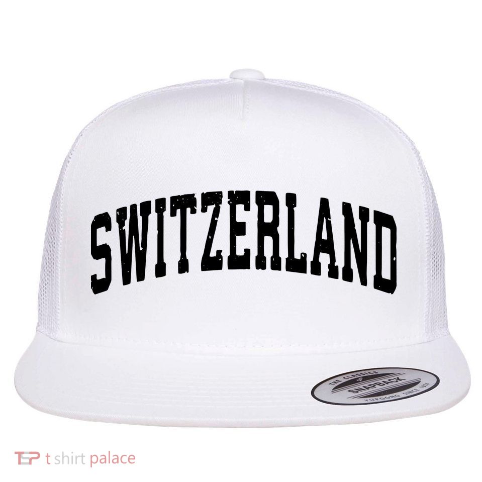 Switzerland Vintage Sports Design Flatbill Hat