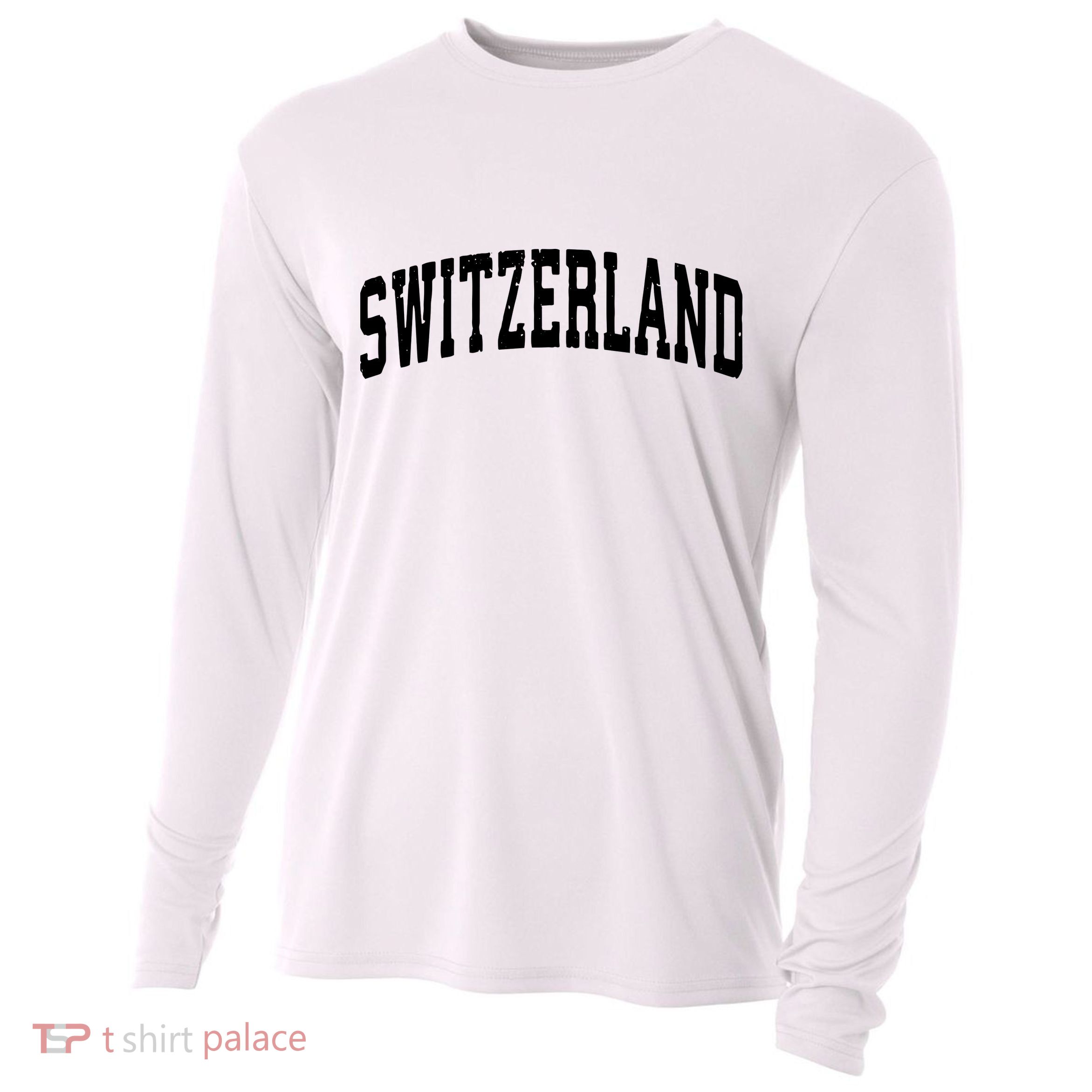 Switzerland Vintage Sports Design Cooling Performance Long Sleeve Crew