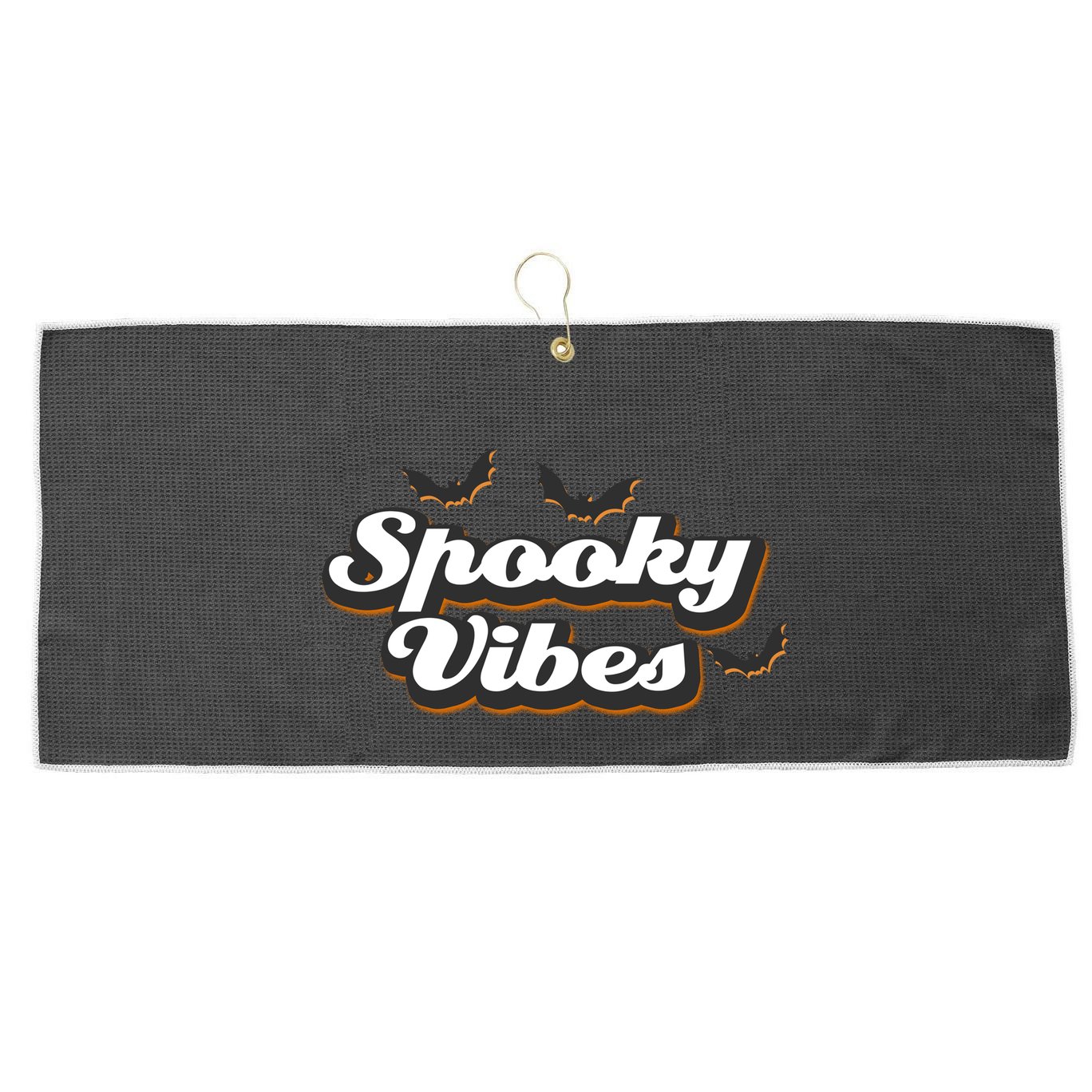 Spooky Vibes Large Microfiber Waffle Golf Towel