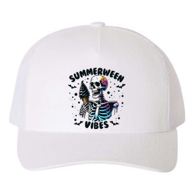 Summerween Vibes Skeleton Ice Cream Summer Vacation Funny Gift Yupoong Adult 5-Panel Trucker Hat