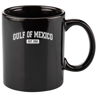 Sporty Varsity Style Gulf of Mexico EST 1550 11oz C Handle Ceramic Mug